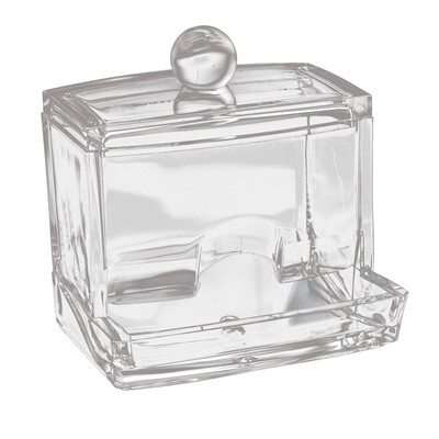 

UpperX Clear Acrylic Cotton Swab Makeup Case Stick Box Storage Stand Rack