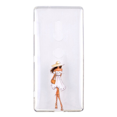 

MOONCASE Sony Xperia XZ2 high-transparent painted TPU-white dress girl