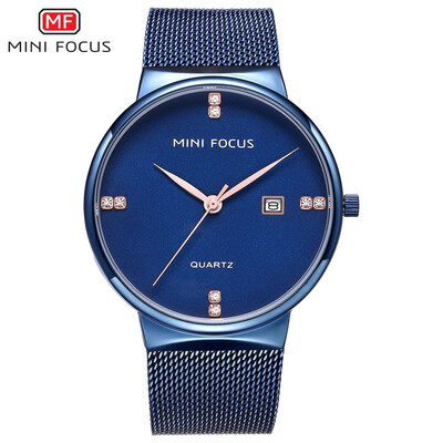 

MINI FOCUS Fashion Stainless Steel Strap Business Men Quartz Watch MF0181G