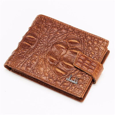 

Shozafia Mens Wallet Leather Short Alligator Pattern Large Capacity Purse