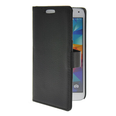 

MOONCASE Slim Leather Flip Wallet Card Pouch with Kickstand Shell Back Case Cover for Samsung Galaxy S5 I9600 Black