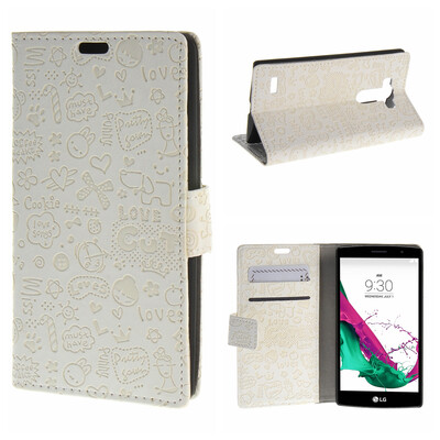 

MOONCASE LG G4 Beat G4S ЧЕХОЛ ДЛЯ Leather Flip Wallet Card Slot Bracket Back White