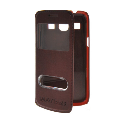 

MOONCASE View Window Leather Side Flip Pouch Shell Back ЧЕХОЛ ДЛЯ Samsung Galaxy Core Plus G3500 / Trend 3 G3502 Red