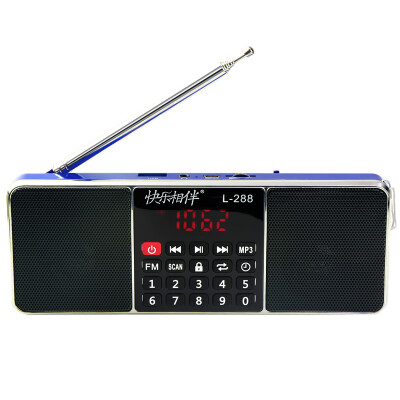 

Happy accompanied by L-288 mini dual speaker card radio wireless portable speaker audio MP5 player subwoofer small sapphire blue