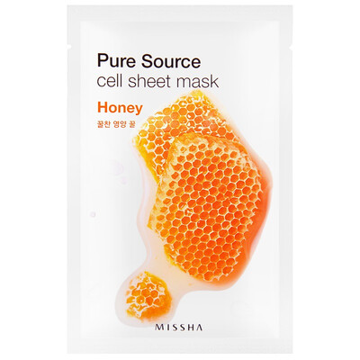 

MISSHA Pure Source Sheet Facial Mask Honey 25ml Moisturizing Mask for Men&Women