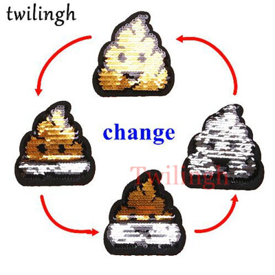 

twilingh 1pc Fruit Reversible Change Color Sequins Patches DIY