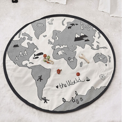 

Baby World Map Play Game Pad Round Kids Crawling Mats Infant Toys