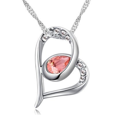 

Love Heart Necklaces Pendants With High Quality Crystals from Swa Elements For Women Birthday Gift Wedding Jewelry 26640