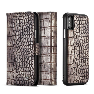 

2in1 Crocodile Pattern For iphone x cover For iphonex leather PU thin case luxury case For Apple iphone 8 7 plus