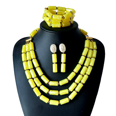 

Light Yellow Imitation Coral Beads Bridal African Wedding Jewelry Nigerian Jewelry Set for Women African Beads Jewelry Set