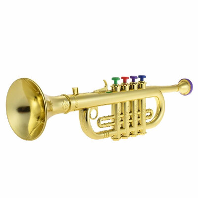 

Toy Trumpet with 4 Colored Keys Musical Instrument Gift for Kids Children