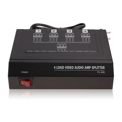 

4 портов видео - аудио - усилитель сплиттер коммутационного ящика для HDTV, DVD, VCD ys-400 черный