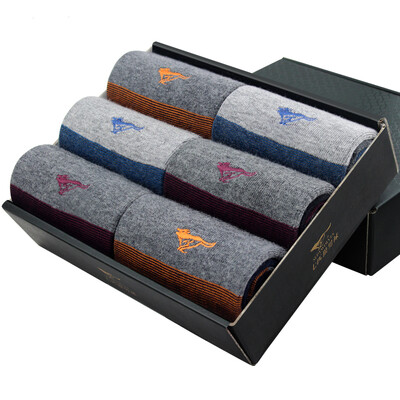 

Jingdong Supermarket] seven wolves (SEPTWOLVES) socks men's breathable business casual cotton socks 6 double mix 90829