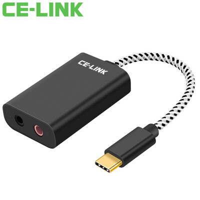

CE-LINK Type-C adapter to DC35 female 2 headphone headset external sound card adapter cable black 015 m 4256