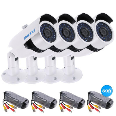 

OWSOO 4x960P AHD IR CCTV Camera 4x60ft Surveillance Cable Support IRCUT Night Vision 30pcs Array Infrared Lamps