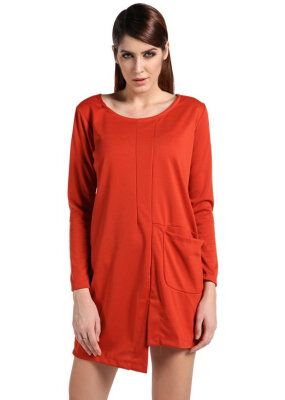 

Fashion Women's Loose Long Sleeve Casual Asymmetrical Hem Dress Pullover