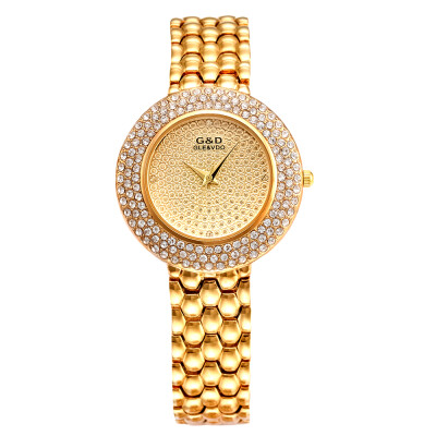 

Fashion Quartz Dress Rhinestone Watch Women Orologio Watches Lady Rhinestone Bracelet Dress Wristwatches with Steel Strap G&D201506