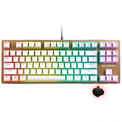 

Rapoo V500RGB 87-key backlight game mechanical keyboard backlight keyboard game keyboard eat chicken keyboard computer keyboard golden tea axis