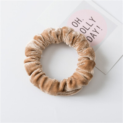 

New Fashion Luxury Soft Feel Velvet Hair Scrunchie Ponytail Donut Grip Loop Holder Stretchy Hair band for women