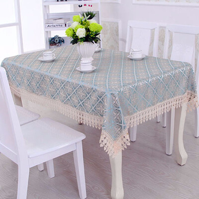 

Proud Rose Light Coffee Embroidered Table Cloth European Lace Tea Table Cloth Home Decor Rectangular Tablecloths Table Cover