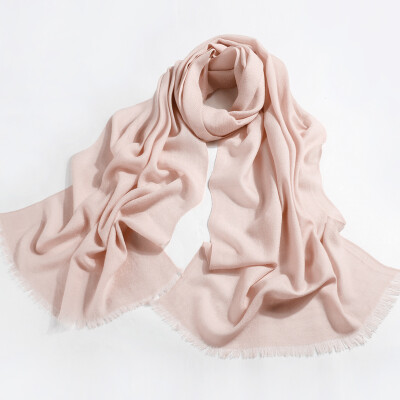 

One meter painted yarn yimihuasha wool scarf female winter solid color long paragraph shawl bib dual-use big red scarf nude color