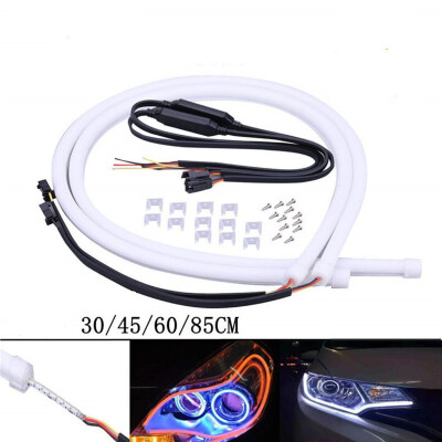 

2pcs Hot selling led tear-eye lamp guide strip 60CM soft light strip dual-color turn eyebrow lamp silicone