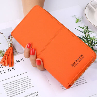 

2018 New Style Simple Casual Lady Wallet Purse Two Fold Long Zipper Horizontal Handbag