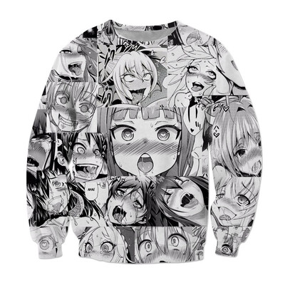 

2018 Ahegao Hoodies Sweatshirt Autumn Winter Mens Long Sleeve Pullovers Funny 3d Print Tracksuit Plus Size Dropshipping