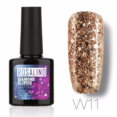 

ROSALIND Gel 1S PBlack Bottle 10ML Diamond Glitter W01-29 Gel Nail Polish Semi Permanent Nail Art UV&LED Soak-Off gel lacquer