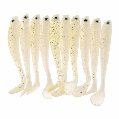 

A FISH LURE Soft Fishing Lures T Tail Simulation Baits 10pcs silicone material soft flexible&environment friendly Lifelike