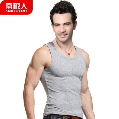 

Antarctic vest mens combed cotton stretch tight-fitting sports bottoming shirt NSJA0660 hemp gray 1