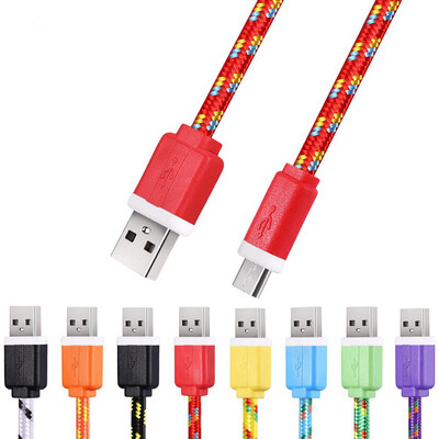 

Micro USB Плоский Плетеный Синхронизация зарядное устройство Кабель-адаптер для Android Шнур смартфон