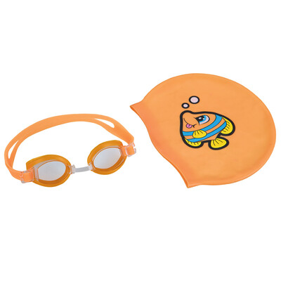 

Bestway Junior Swimming Set (Плавательное зеркало + мультфильм силиконовый плавательный колпачок, подходит для детей в возрасте 3-6 лет) 26026 Orange