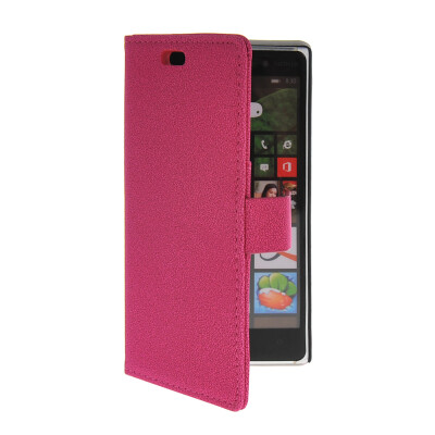 

MOONCASE Slim Leather Side Flip Wallet Card Slot Pouch Stand Shell Back Case Cover for Nokia Lumia 830 Hot pink