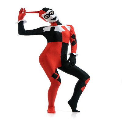 

Womens Mix Color Zentai Full Bodysuit Back Zipper Cow Suits Womens Fancy Full Bodysuit Cosplay Halloween Costumes
