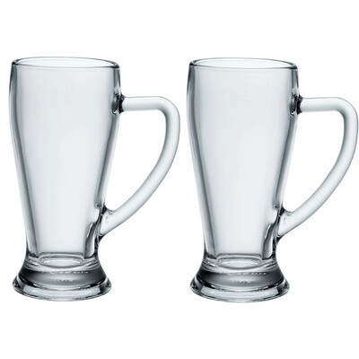 

Jingdong supermarket] Bomioli (Bormioli Rocco) Italy imports large capacity beer glass heat-resistant lead-free glass 379mL * 2 support