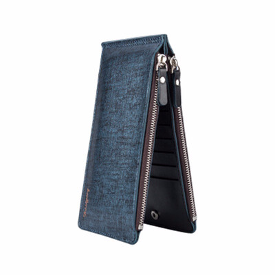 

Shozafia Mens Long Zipper Ultra thin Wallet