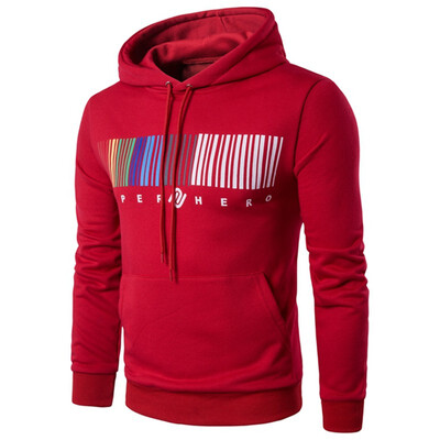 

Fashion Mens Casual Tops Print Pullover Sweaters Pockets Drawstring Hoodies