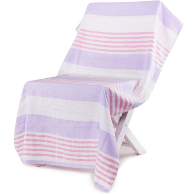 

Sanli pure cotton gauze bath towel class A standard baby can be used soft hair can not fall wrapped around the towel bath towel 70 × 140cm pink purple stripes