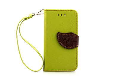 

MOONCASE [Leaves Magnetic Button] Premium PU Leather Flip Wallet Card Slot Bracket Back Case Cover for iPhone 4 4S