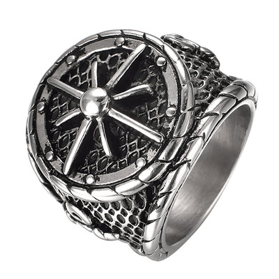 

Yoursfs Men Anchor Ring Stainless Steel Black Silver Polished Sailing Ring For Mens Rings Gift