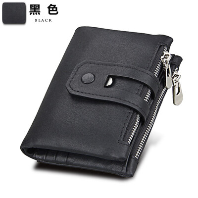 

Leather mens wallet anti-theft brush RFID first layer leather wallet crazy horse leather casual wallet