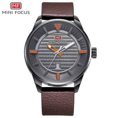 

MINI FOCUS Fashion Business Leather Strap Men Watch MF0026G