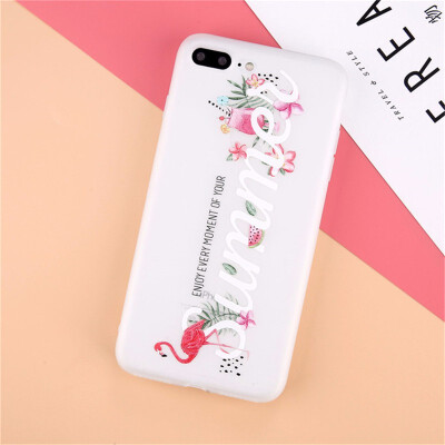 

Cute Cartoon Rabbit Case For iPhone 6 6S 7 8 X Plus 3D Relief Flower Soft TPU Phone Cases