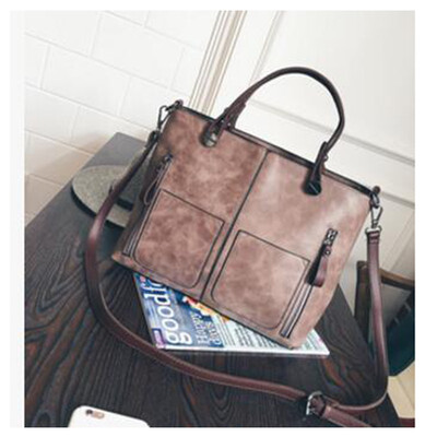 

SMOOZA wax oil leather bag shoulder ladies hand bags women PU leather handbag woman handbags fashion total bag larger sac a main