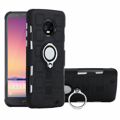 

SHS Phone Case For Motorola Moto G6G6 Plus European Luxury Armor Ring Bracket Silicon TPU Lattice texture Protection