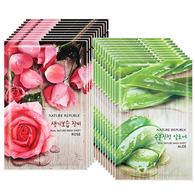 

Natural Republic of the original nature park essence of natural clear hydrating rose aloe mask set rose 10 aloe 10