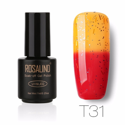 

ROSALIND Gel 1S 7ml Titanium Nail Gel Polish Soak Off UV LED Glitter Nail Polish Semi Vernis Permanent New Arrival gel lacquer