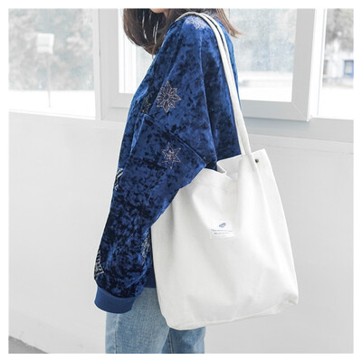

SMOOZA 2018 new High Quality Women Men Handbags Canvas Tote bags Reusable Cotton grocery Shopping Bag Webshop Eco Foldable bag