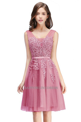 

New Arrival 2018 Beautiful Lace Short Evening Dress Sexy Chiffon Homecoming Dresses